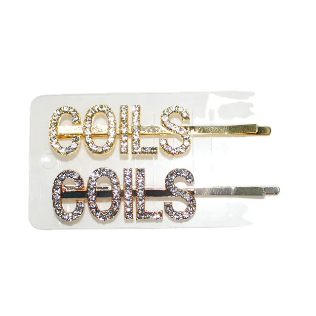 FREE CUSTOMIZED Mixed glitter gold rhinestone hair bobby pin for gril silver bling diamond capital name letters hair bobby clips