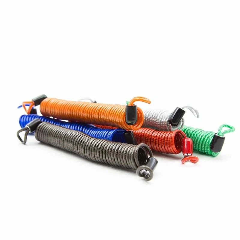 
2.5M Bike Spring Cable Lock Anti-Theft Rope Alarm Disc Lock Moto Scooter Bicycle Security Reminder Motorcycle Protection Warning 