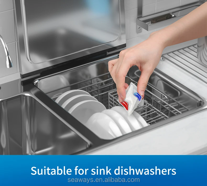 OEM PVA Film All in One Dishwasher Detergent Powder Tablet Pods Dishwashing Machine Detergent with Water Film