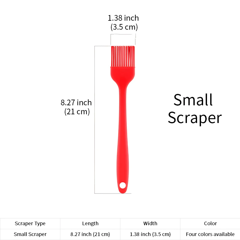 Small Scraper Red/Green/Pink/Blue Factory wholesales baking tool oil  for kitchen cooking tool silicone brush for barbecue