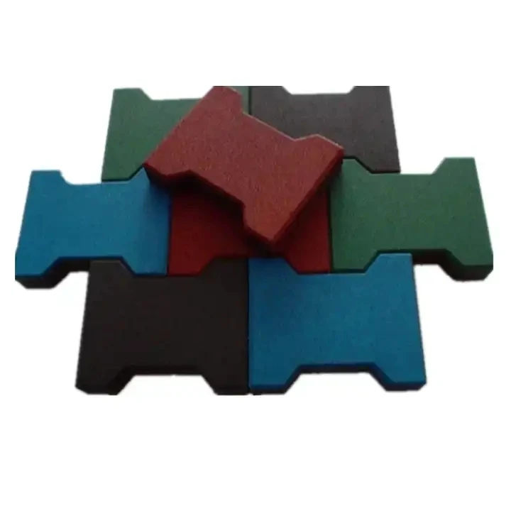 Factory direct rubber flooring pavers Wear-resistant recycled rubber bricks High quality dog bone rubber pavers