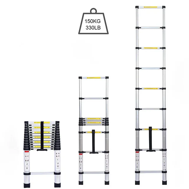 telescopic aluminum ladder home lightweight compact telescopic ladder