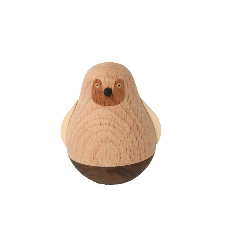 Hot sale wooden desktop decoration roly-poly wooden tumbler toy