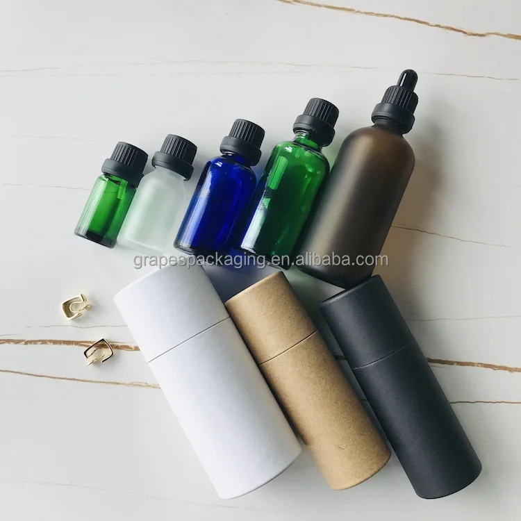 Custom Biodegradable White Round Box Essential Oil Packaging Cosmetic Tube For Poster Saffron Skincare