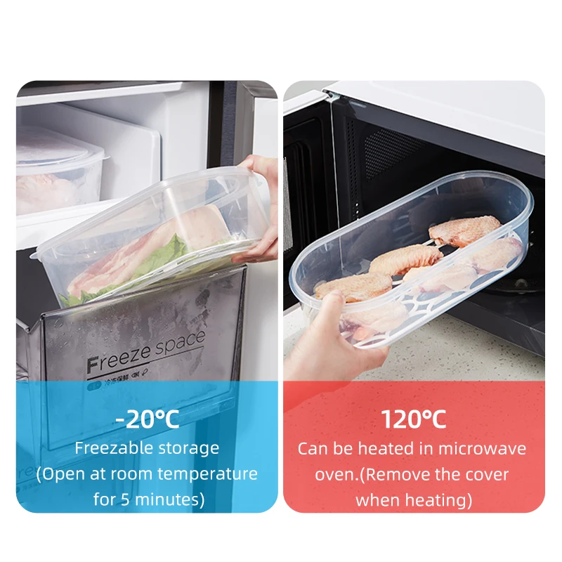 Food Grade Plastic Storage Box Quick Freezing Compartments Refrigerator Storage and Freezer Box