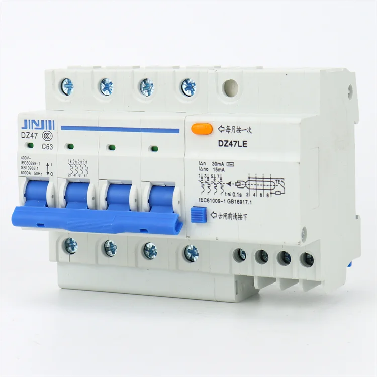 Лучшая цена 1-63A AC 230V 1 2 3 4 Pole ELCB RCCB автоматический выключатель тока утечки