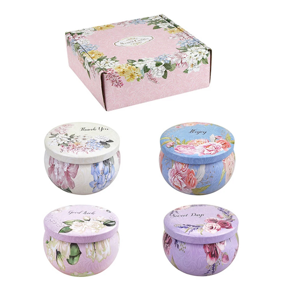 Supplier Customise Luxury Candle, Tin Nature Aromatherapy Tin Can Strong Scented Candle Bulk Vegan Set Gift Box/