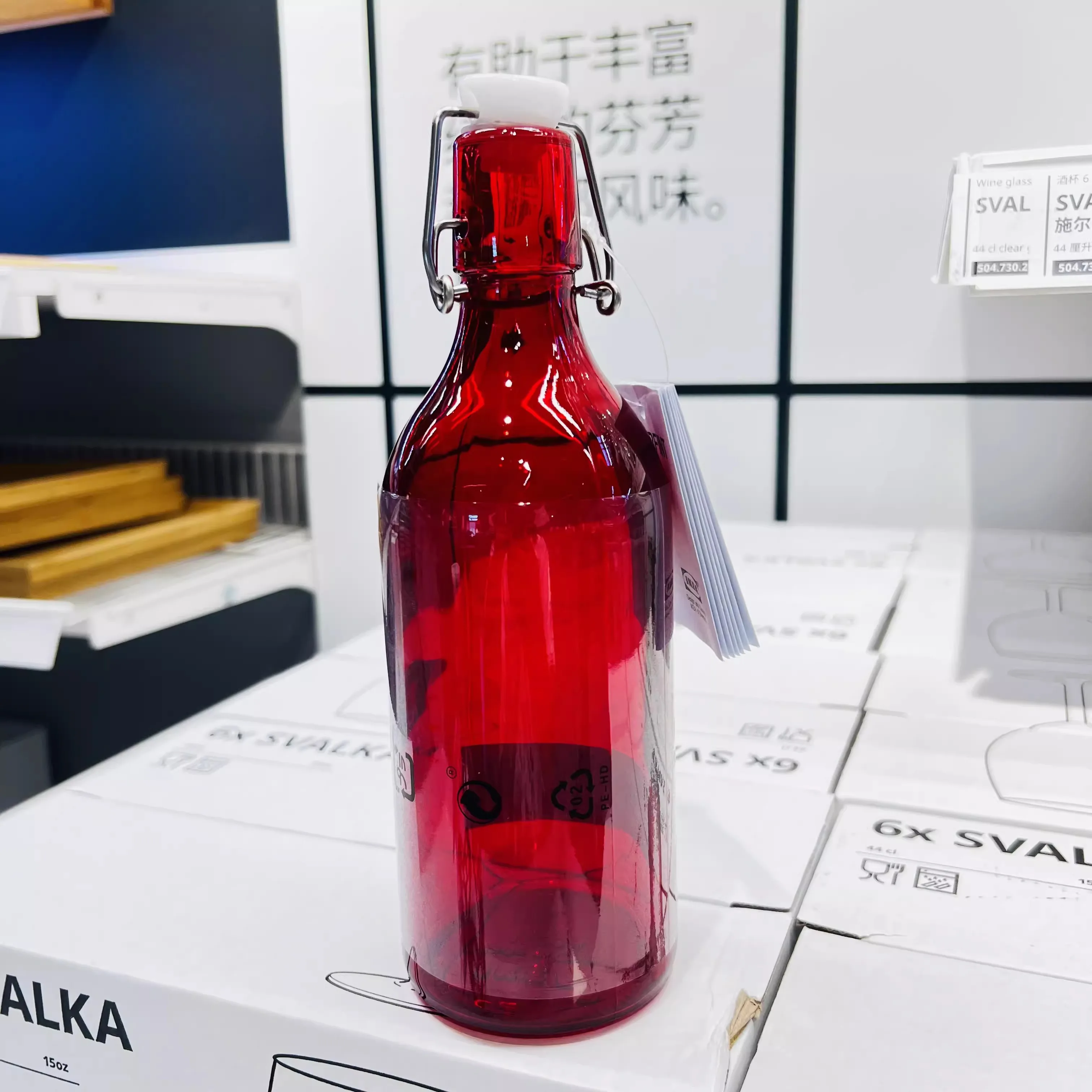 Custom logo 250ml 500ml 750ml 8oz 16oz 32oz Clear Drink Beer Wine Water Bottles Glass Swing Top Bottle with Airtight Stopper Cap