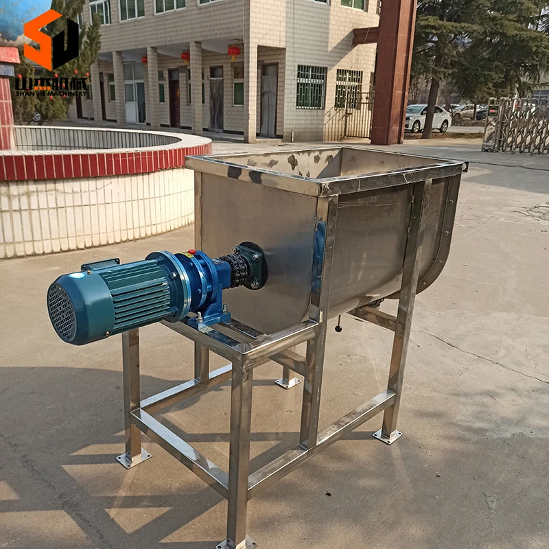 Ribbon Blender Food Powder 300 L Salt Flour Beans Spice Mixer with Screw Conveyor Mixing Machine Electric Heating 100L~20000L