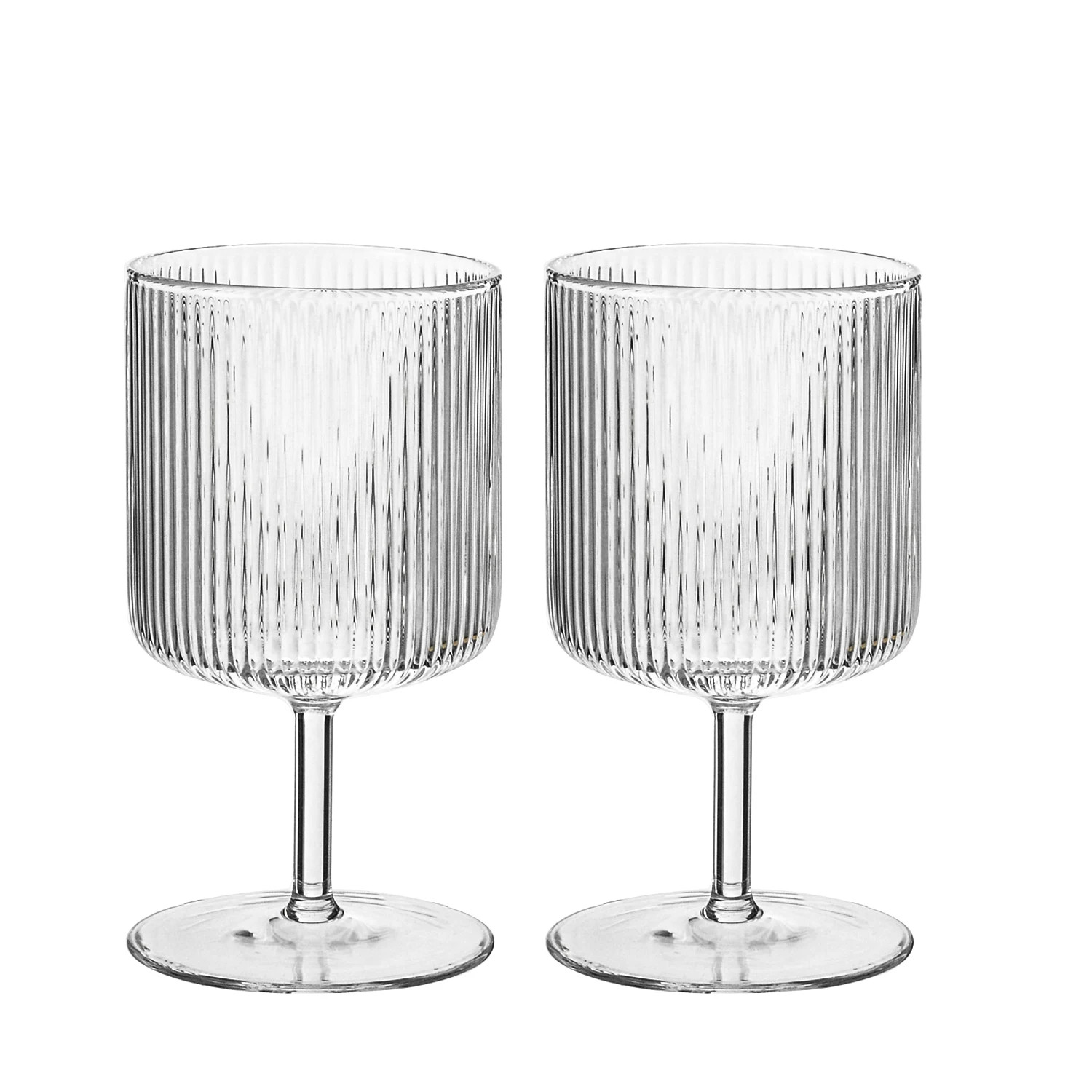 SAMYO Custom Handmade Vertical Stripe Ribbed Origami Style High Footed Ice Cream Cup Cocktail Beverage Ice Tea Glass Cup