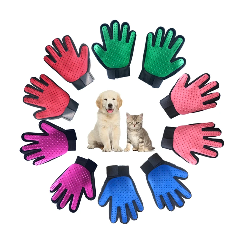 Factory Wholesale Pet Grooming Supplies Cat Hair Remover Deshedding Glove Dog Cat Horse Pet Pet Grooming Gloves