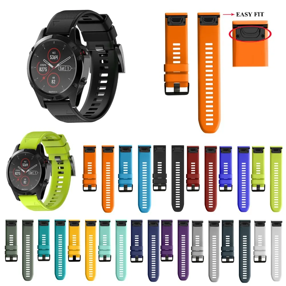 Qiman for Garmin Fenix7 Band,Quick Release 22mm Silicone Smart Watch Replacement Strap for Garmin Fenix 6/5/Forerunner 935