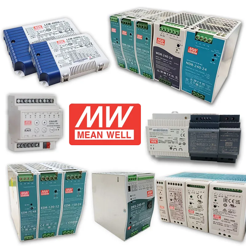 Mean Well DRC 24V din rail power supply 40W 60W 100W 180W Meanwell switching power supply with global certificates
