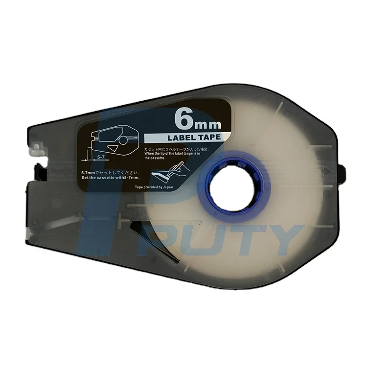 6mm 30m White Label Paper Tape Cassette Strong Adhesive for Canon MK2500 Cable ID Printer Compatible Industrial Use Gift Giving