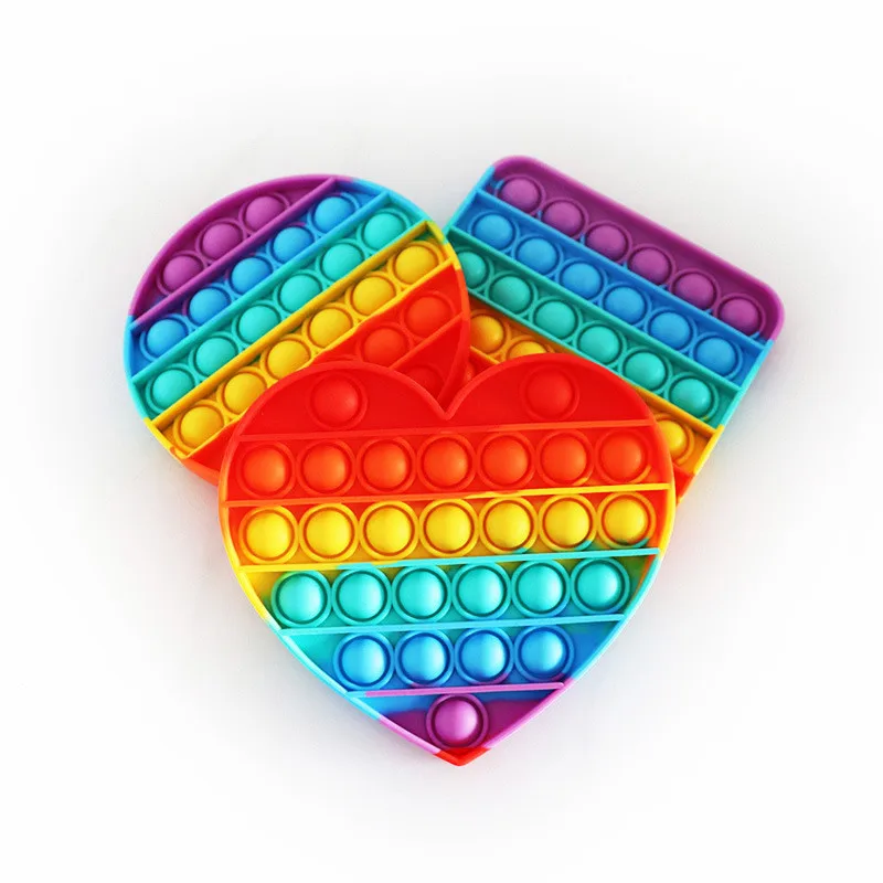 Cheap Supply Silicone Push Pop Pop Bubble Sensory Fidget Toy Rainbow for Boys and Girls