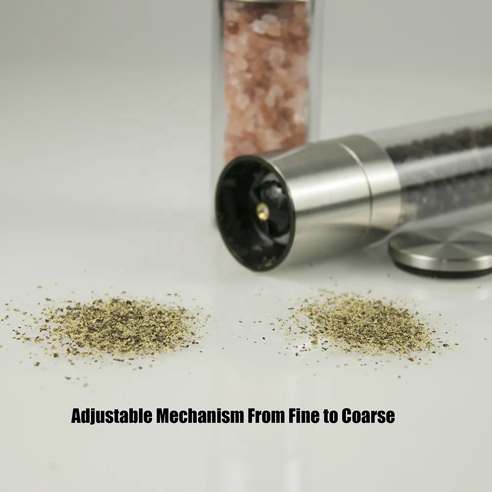 New Kitchenware Accessories Stainless Steel Salt and Pepper Mill Grinder With  Adjustable Coarseness Setting