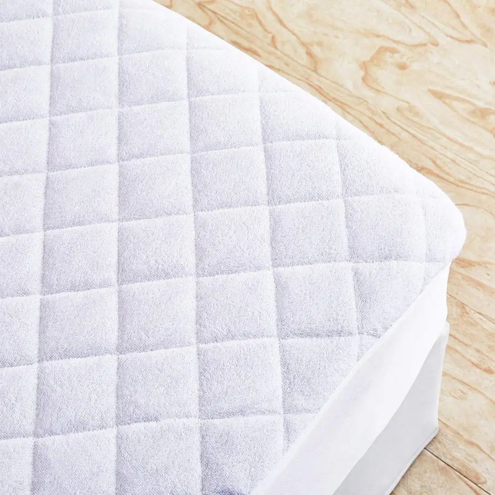 Quilted Bamboo Terry Fabric Polyester Filling Bamboo Mattress Protector,Reinforced Waterproof Mattress Cover