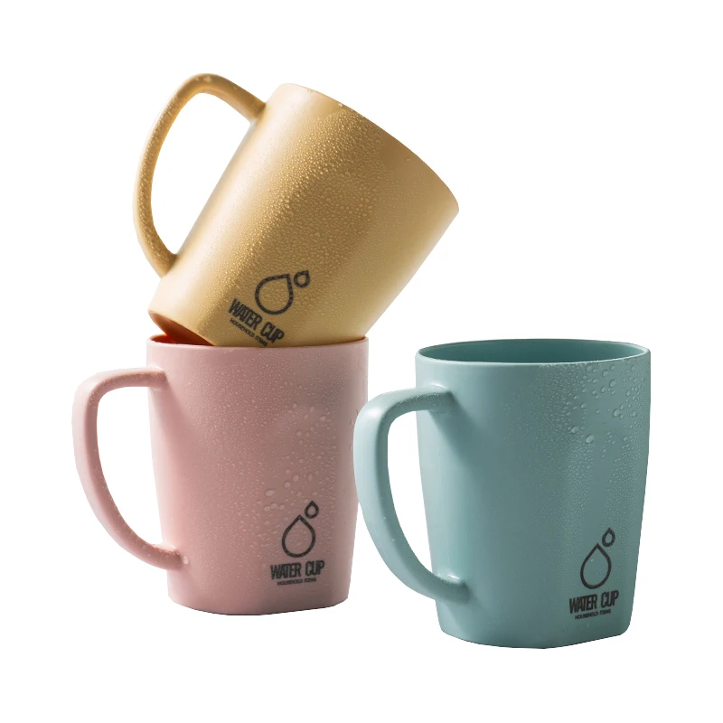 Изготовленным на заказ логосом бесплатная раздача 400 мл BPA бесплатная доставка на дом школьная многоразовый ПП чашка для полоскания горла для питьевой воды для кофе, чая, пластиковая кружка с ручкой