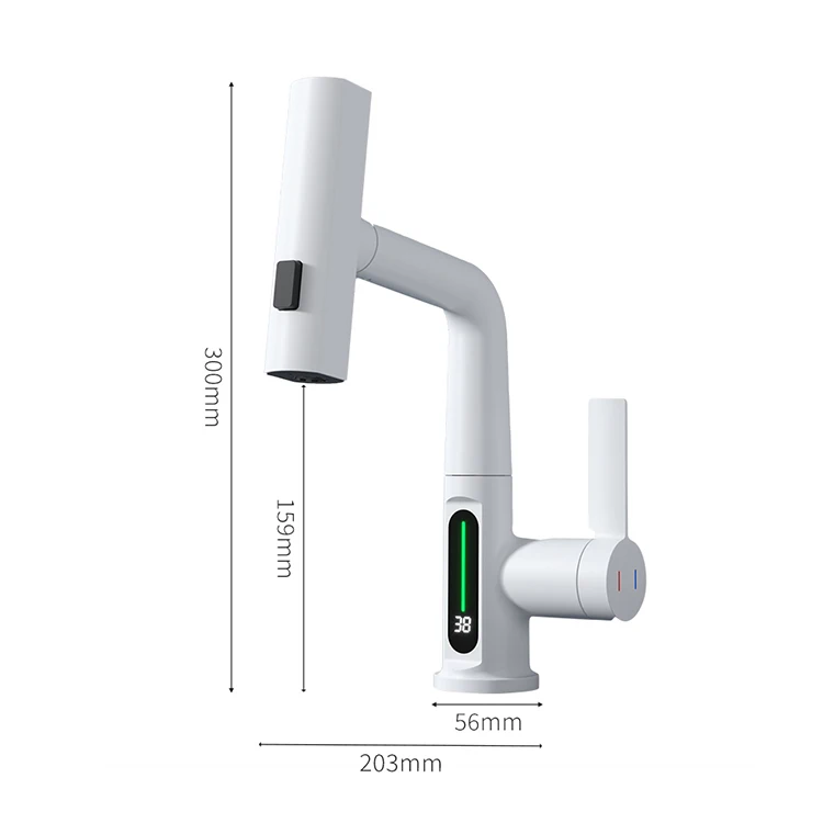 New Design Hot and Cold Water Tap One Hole Pull Down Bathroom Basin Mixer