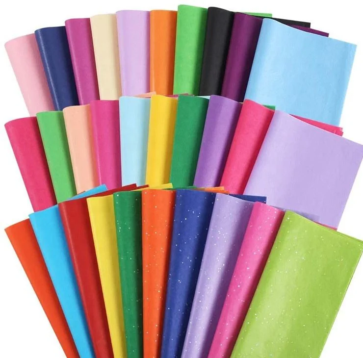 custom printed 50 x70cm seiden papier de soie papel seda mf mg acid free pantone solid Sparkle Glitter color silk tissue paper