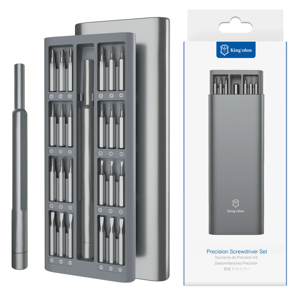 Kingsdun 24 in 1 DIY Precision Screwdriver Tool Set Magnetic Electronic Repair Tool Kit for Computer Camera Watch Eyeglass