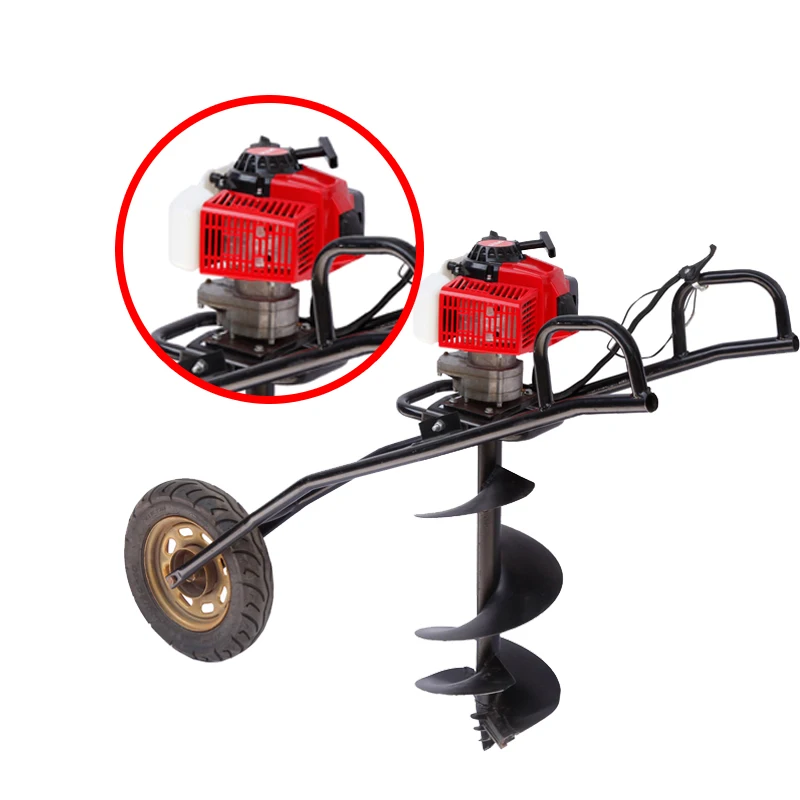 2 Stroke Most cost-effective powerful Earth Auger Machine 63CC plant trees Trolley Auger  Hole digger