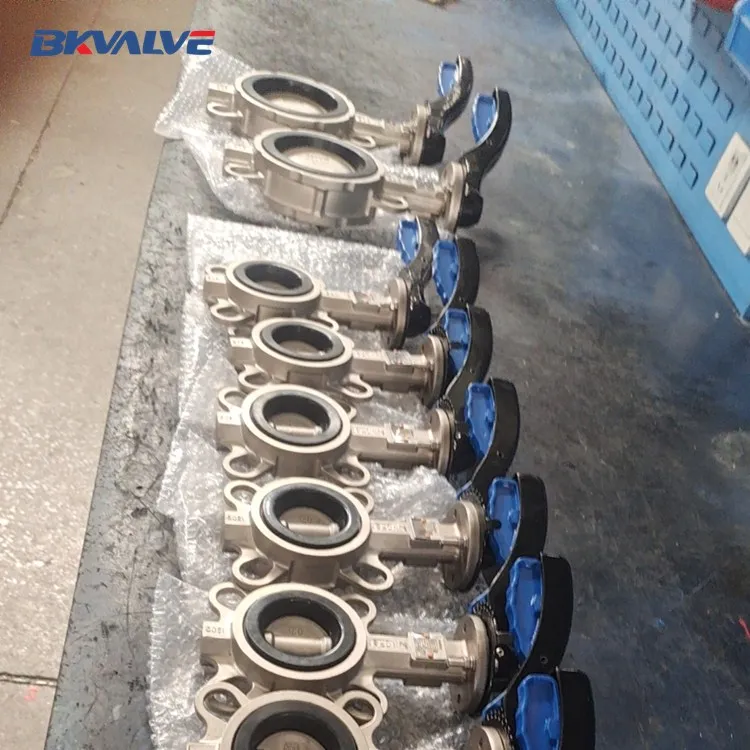 DN50 DN65 stainless steel SS304 316 EPDM PTFE seat lever wafer butterfly valve