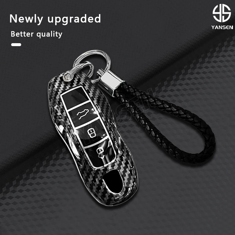 For Porsche Boxster Cayman Panamera Cayenne 911 car key cover 918 997 991 carbon fiber key case car accessories protection cover