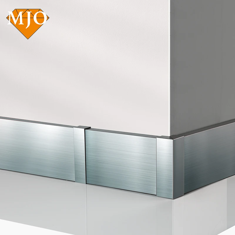 Foshan Manufacturer MJO Wall Skirting Board Kitchen Cabinet Skirting Board For Decoration 304/316 Stainless Steel Tile Trim