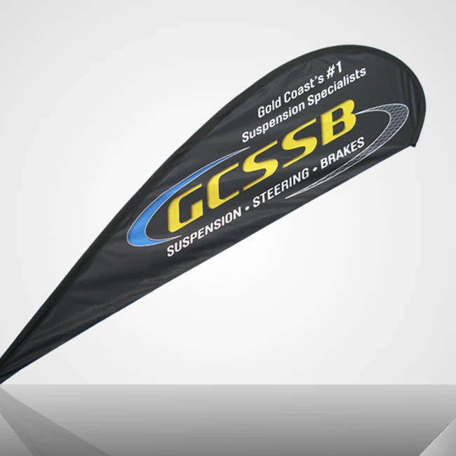 Teardrop Flying Banner Beach Flagpole Swooper Custom Printed Feather Flag with Spike Base for sale