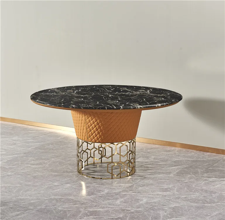 Luxury Modern Style Wholesale Price Wooden Round Shape Dining Table Set