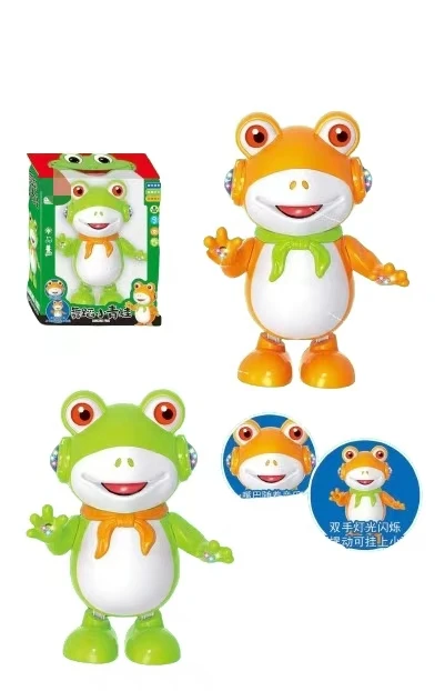 2024 New Arrivals Educational Toy Electric Dancing Frog Music Light Sway Baby Toys Frog Electric Frog Baby Toy
