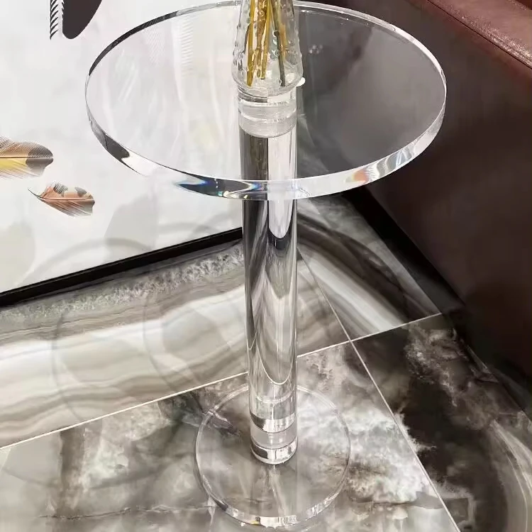 Luxury Small Lucite Salon Table Plexiglass Clear Coffee Table Acrylic Console Side Round Living Room Tables Custom
