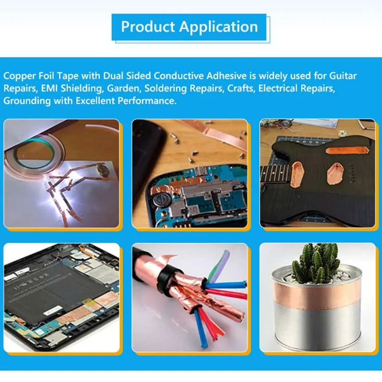 Double Sided Heat Resistance Copper Foil Tape Seam Waterproof Sealing Seal Copper Tape For Stained Glass