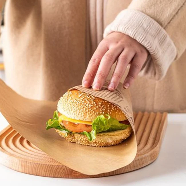 Fast food colored wax paper candy wrapper burger paper packaging for food