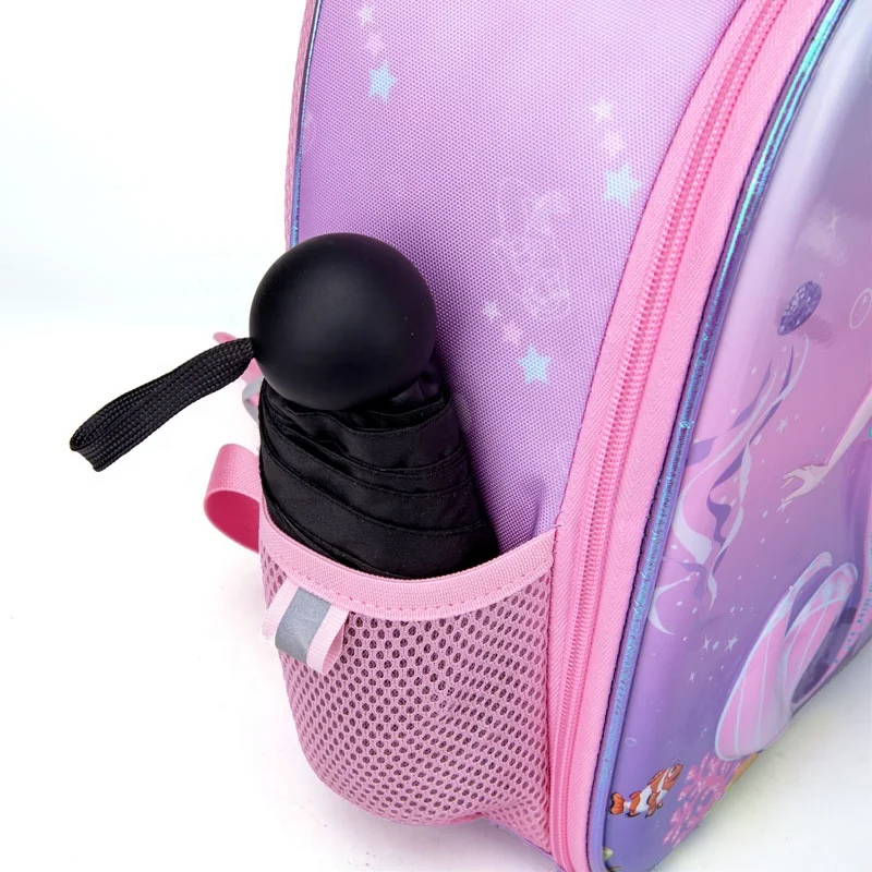 Popular for Kindergarten Backpacks Purple Mermaid Eva Waterproof for Girls School Bags 2022 New Design Existing Goods Cute OEM