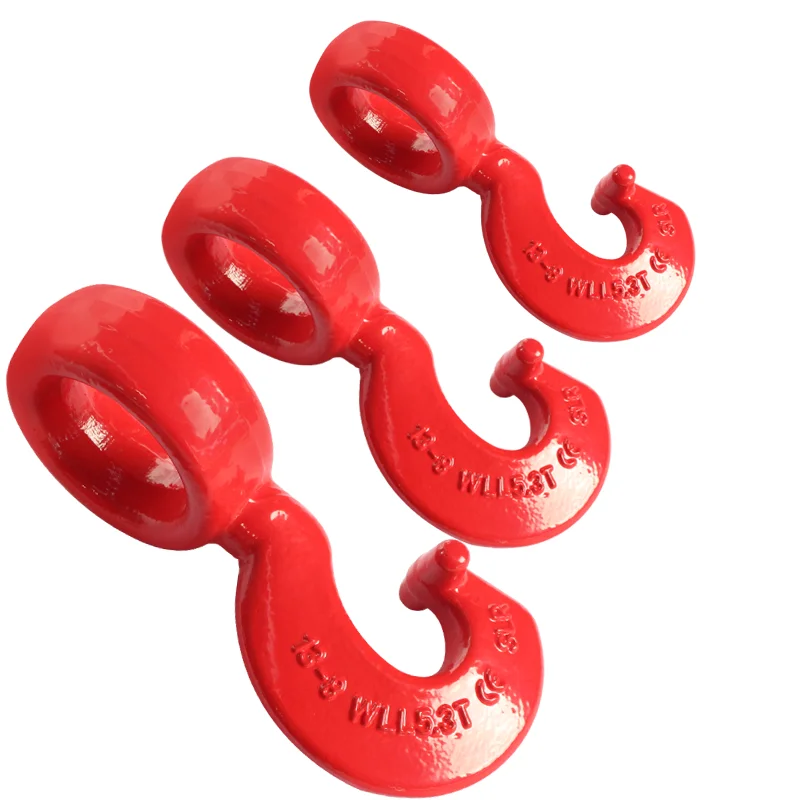 Good Price Red Sling Hook With Latch G80 Forged Alloy Steel Twist Eye Choke Hook For Chain
