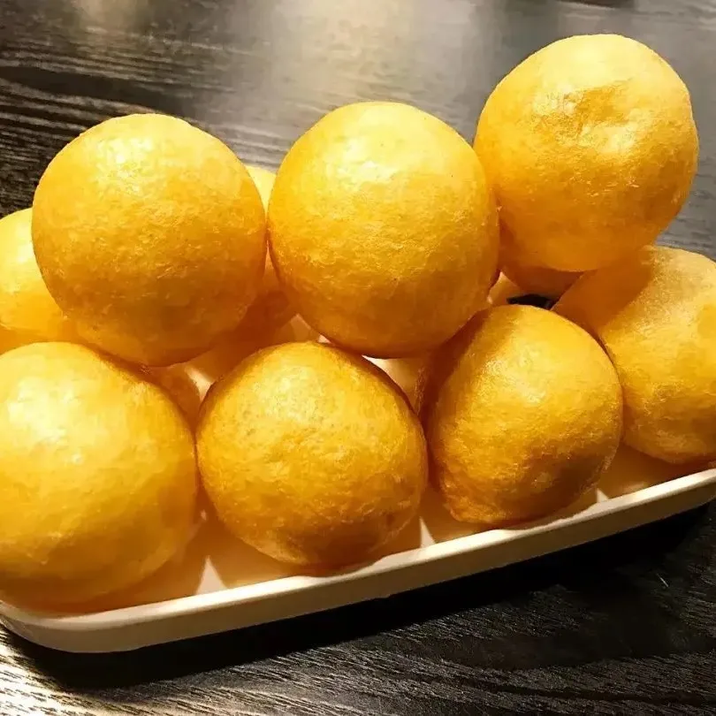 HACCP Certified Weiyang Brand Fried Wheat Gluten Ball Fried Round Gluten Oiled Gluten