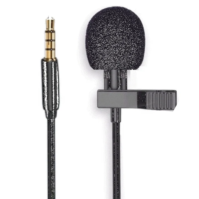 Live Video Streaming Headset Microphone Portable Mini Mic Clip-on Wired Lapel Lavalier Microphone For PC Notebook Laptop Camera