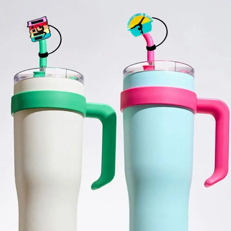 10mm Silicone PVC Tumbler Cups Sport gymnastics Drinking Straw Tip Cover Protectors Straw-topper Kawaii Watermelon Straw Toppers