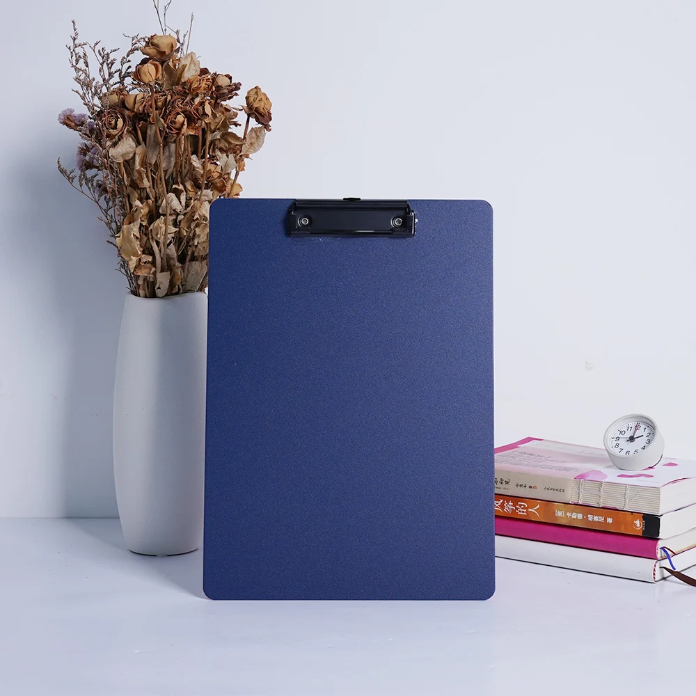 A4 Plastic Colorful Clipboard Office Clipboard with Metal Stand