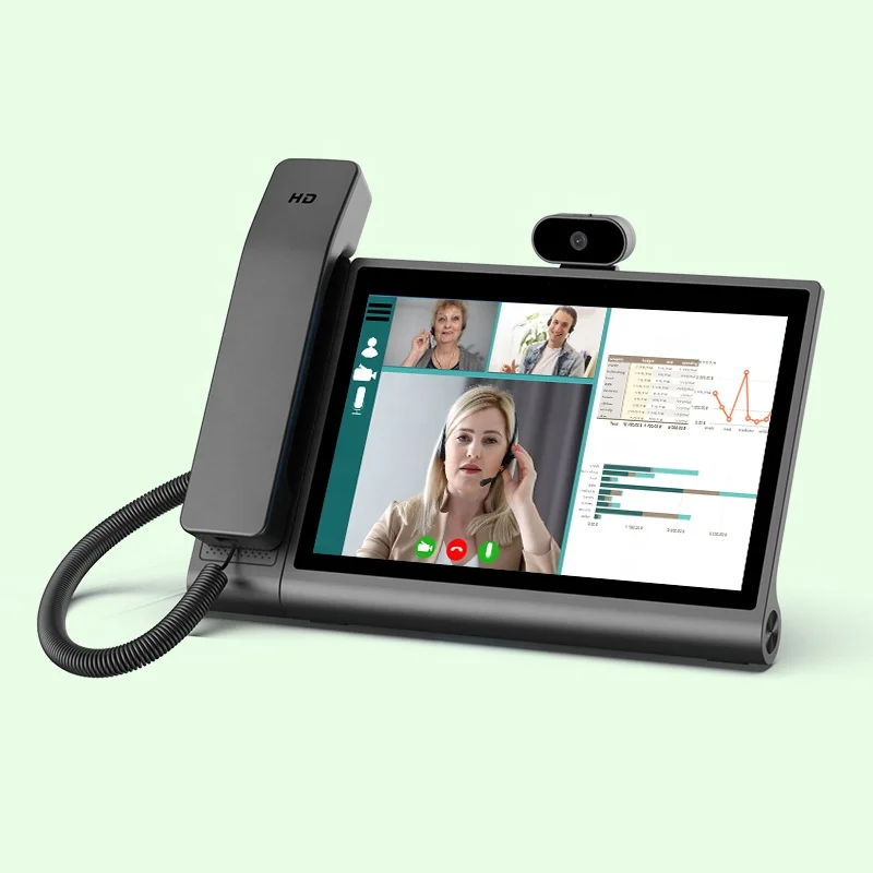 HD Voice Removable Camera Conference Terminal High quality Touch Screen Bluetooth SIP IP Video Android Desk Phones