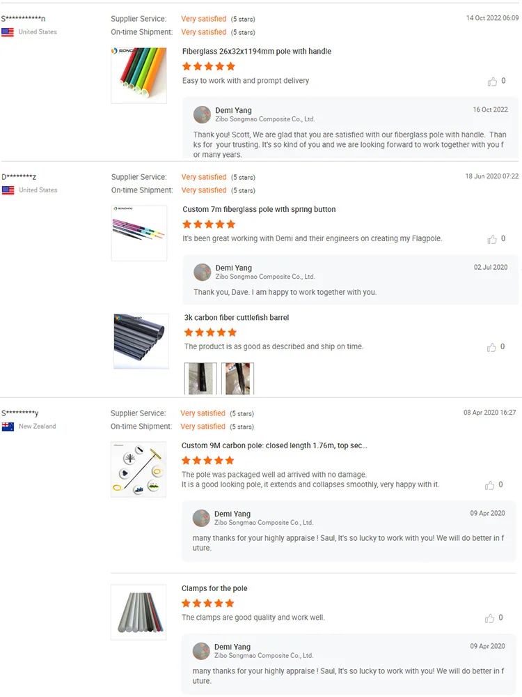 Hot selling 20mm 10mm 75*75mm roll-wrapping glass fiber pipe tubes fiberglass tubes