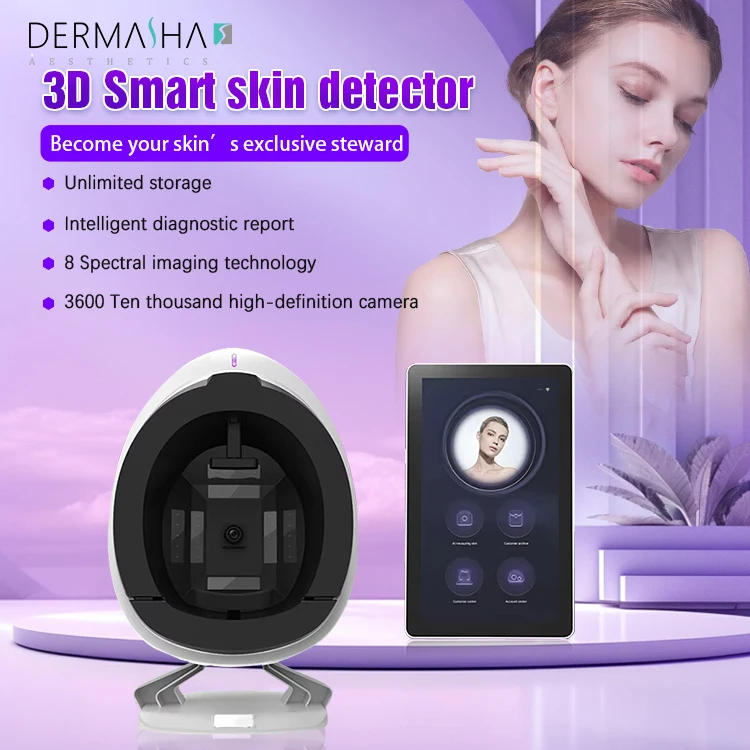 Dermasha Professional Smart 3D Scanner Camera Device Skin Scanner Analyzer Machine Home Use Skin Analysis Machine 2024