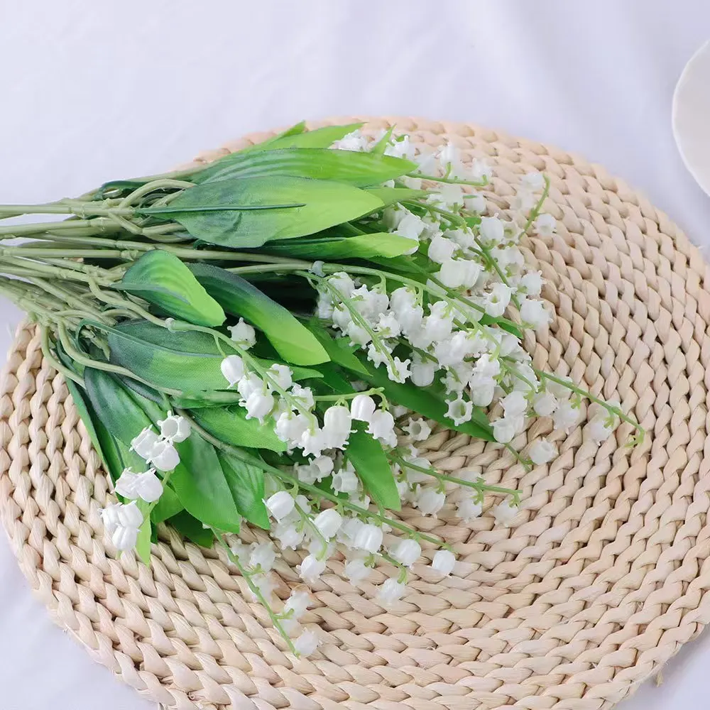New Arrival Real Touch Silk Artificial Bouquet Of Lily Valley Flower For Wedding Home Decoration