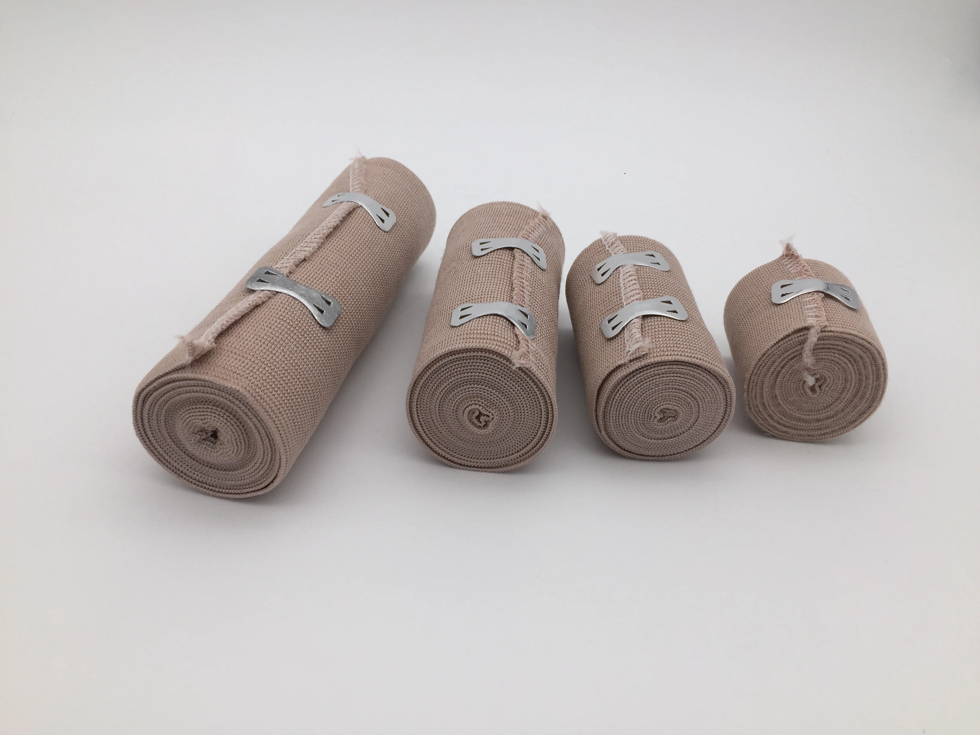 High elastic skin color rubber crepe bandage with clip
