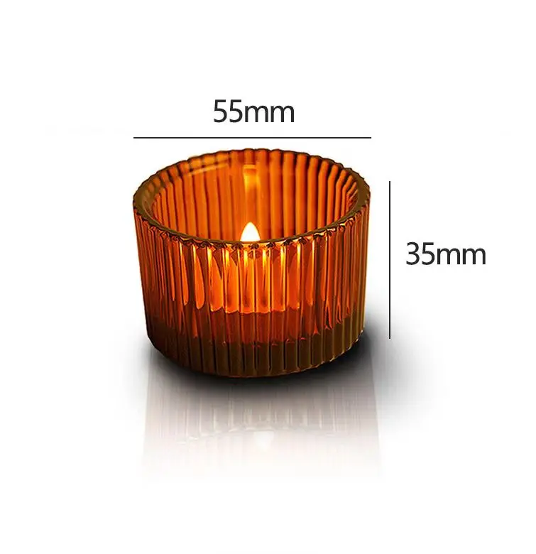 Manufacturers directly supply vertical grain candle cup Nordic romantic candle dinner home candle stand