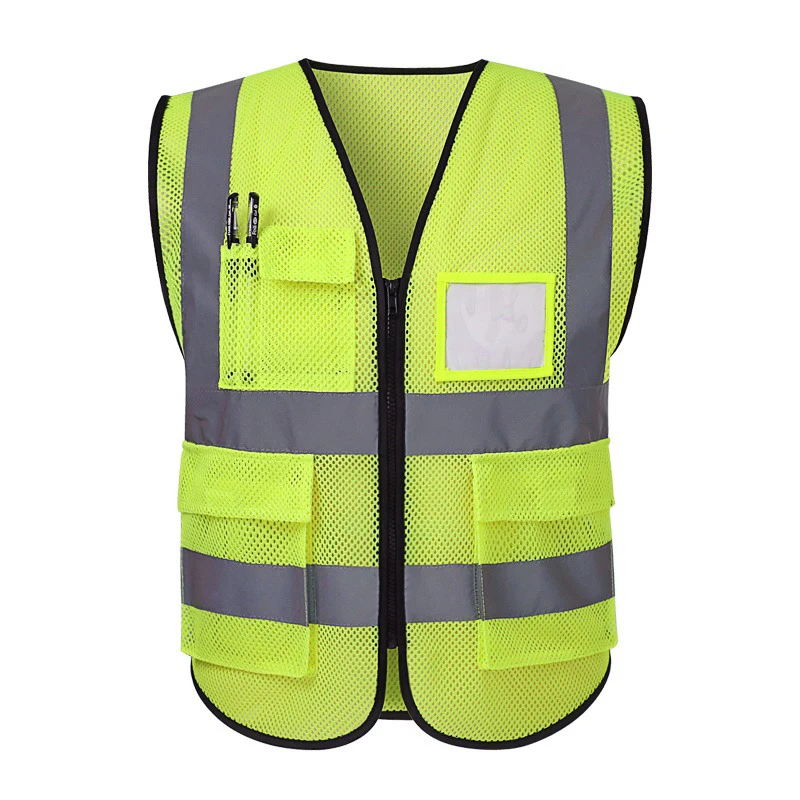 yellow customised hi vis surveyor engineer ems medical construction reflective safety vests class2 with pouch bag