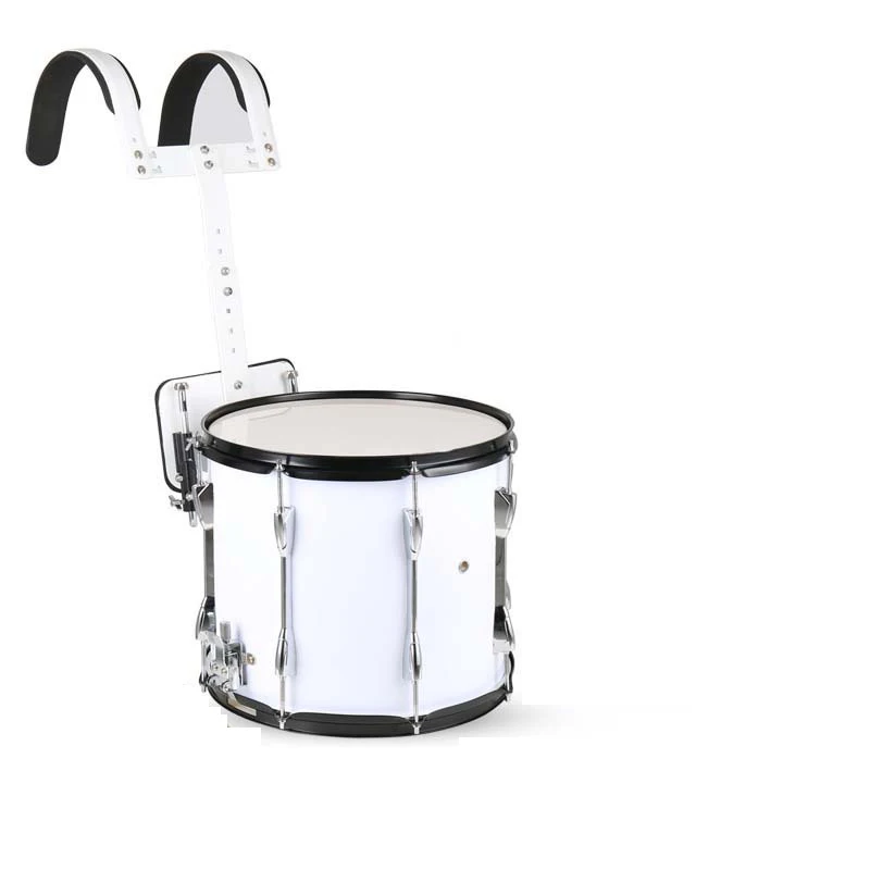 Оптовая продажа индивидуальный логотип белый 14*12 дюймов марширующий барабан с малым барабаном 14 плечевой рейкой