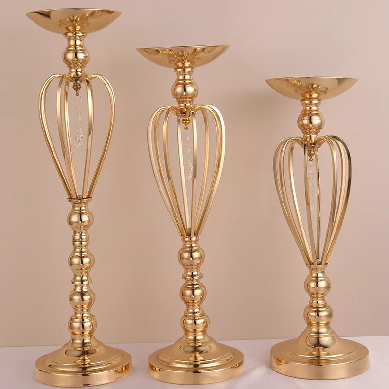 Gold Metal Trumpet Vase wedding centerpieces flower stand decoration accessories supplies gold metal flower vase for tables